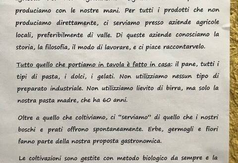 Mas del Saro: criteri di cucina in menu
