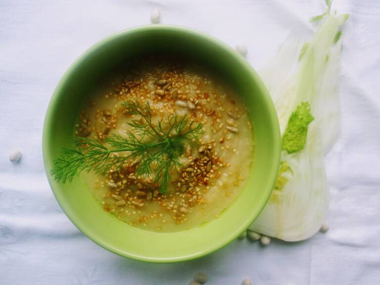 vellutata di porri finocchi e fagioli cannellini